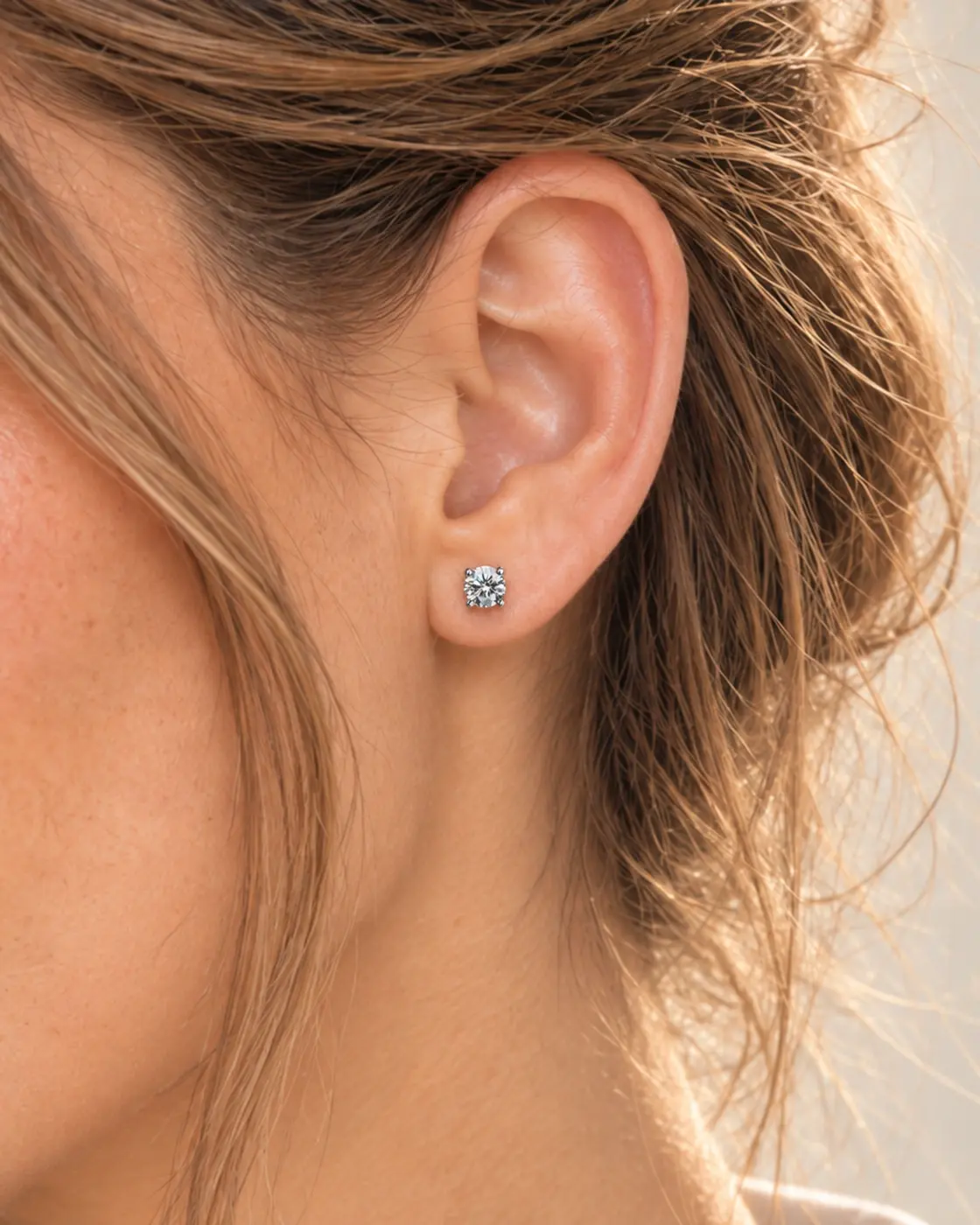עגילים צמודים · סימון ספק 0.5ct